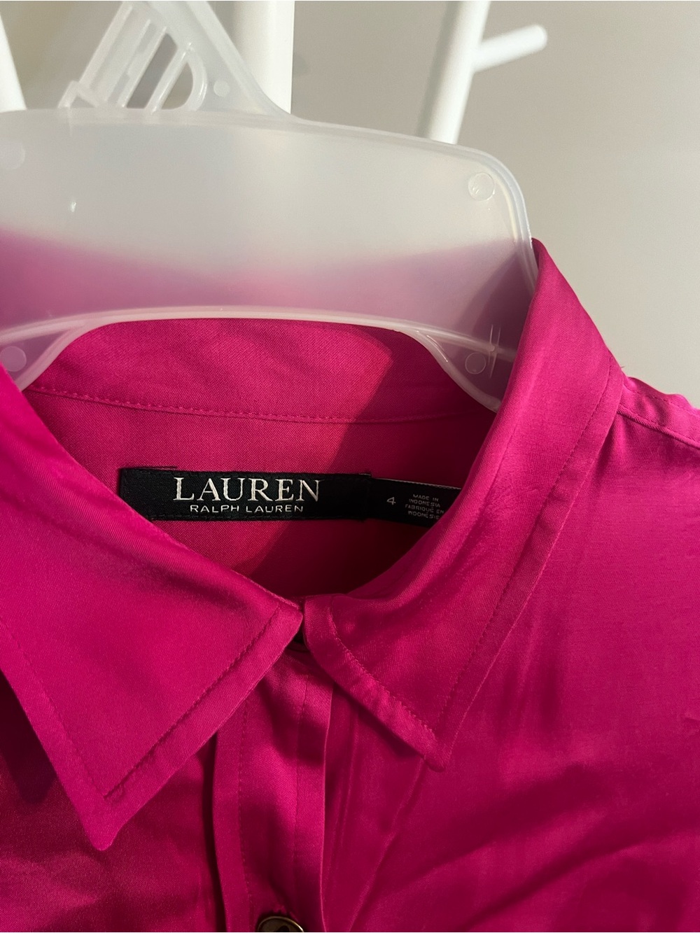 Lauren Ralph Lauren Hot Pink Button-Front Dress - Picture 3 of 5